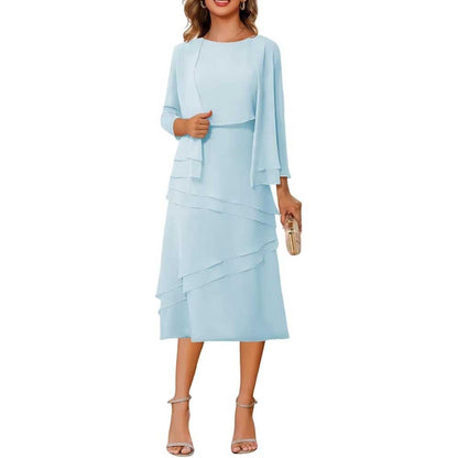 3/4 Sleeves 2 Piece Mother of The Bride Dresses Wedding Formal Event Dress Suit