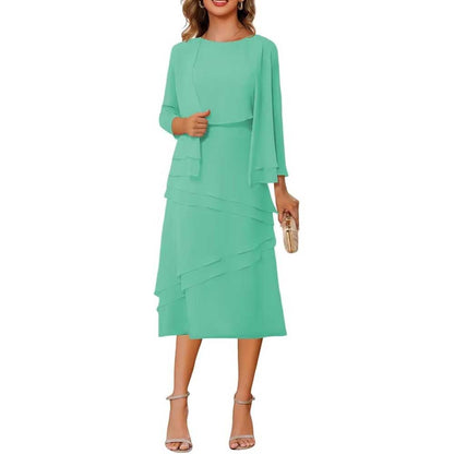 3/4 Sleeves 2 Piece Mother of The Bride Dresses Wedding Formal Event Dress Suit