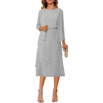 3/4 Sleeves 2 Piece Mother of The Bride Dresses Wedding Formal Event Dress Suit