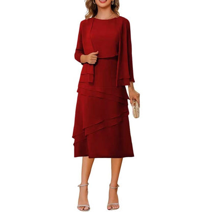 3/4 Sleeves 2 Piece Mother of The Bride Dresses Wedding Formal Event Dress Suit