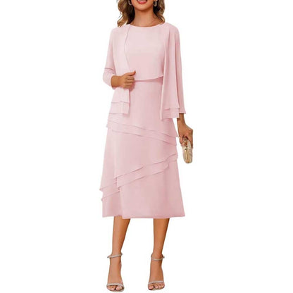 3/4 Sleeves 2 Piece Mother of The Bride Dresses Wedding Formal Event Dress Suit