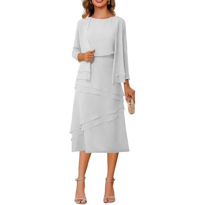 3/4 Sleeves 2 Piece Mother of The Bride Dresses Wedding Formal Event Dress Suit