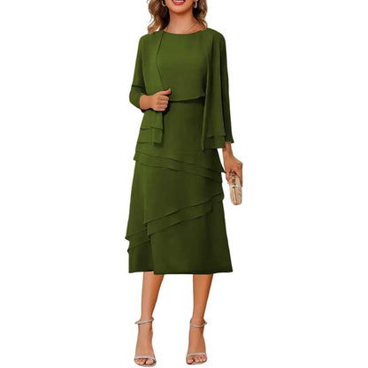 3/4 Sleeves 2 Piece Mother of The Bride Dresses Wedding Formal Event Dress Suit