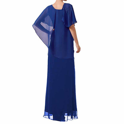 Plus Size Chiffon Mother of The Bride Dress Long Maxi Formal Evening Gown