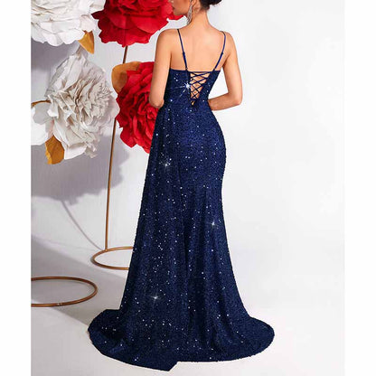 Sparkly High Split Prom Dress | Sequin One Shoulder Party Gown