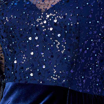 Navy Blue Prom Dress Split Long Maxi Dress Wedding Party Cocktail Dress