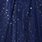 Navy Blue Wedding Dress with Sleeves A-Line Tulle Long Ball Gowns