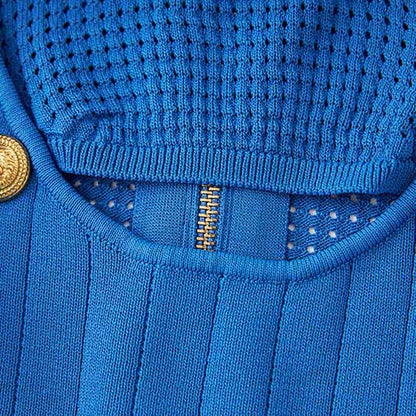 Women's Long Sleeve Cut-Out Midi Knitted Dress