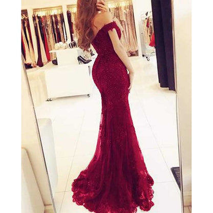 Women Mermaid Lace Bridesmaid Dress Long Evening Dress Wedding Prom Gowns