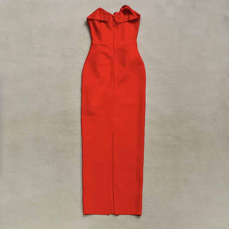 Off Shoulder Body-con Midi Dress With Flower Appliques