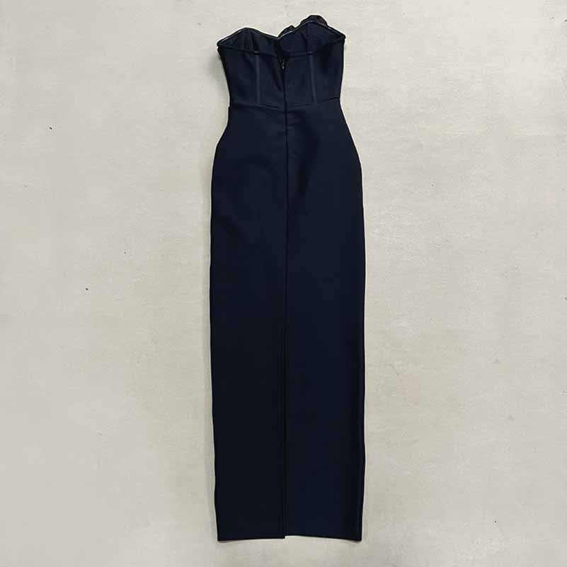 Off Shoulder Body-con Midi Dress With Flower Appliques