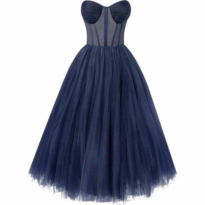 Tulle Prom Dresses Teens Ball Gown Corset Homecoming Dresses Tea Length Formal Cocktail Dress