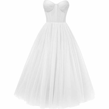 Tulle Prom Dresses Teens Ball Gown Corset Homecoming Dresses Tea Length Formal Cocktail Dress