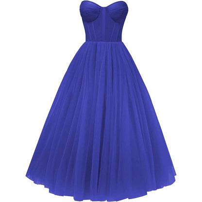 Tulle Prom Dresses Teens Ball Gown Corset Homecoming Dresses Tea Length Formal Cocktail Dress