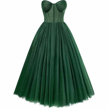 Tulle Prom Dresses Teens Ball Gown Corset Homecoming Dresses Tea Length Formal Cocktail Dress