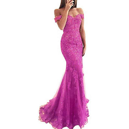 Women Mermaid Lace Bridesmaid Dress Long Evening Dress Wedding Prom Gowns