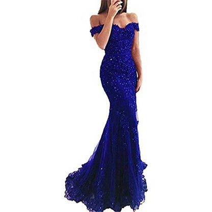 Women Mermaid Lace Bridesmaid Dress Long Evening Dress Wedding Prom Gowns