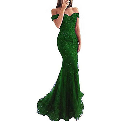 Women Mermaid Lace Bridesmaid Dress Long Evening Dress Wedding Prom Gowns