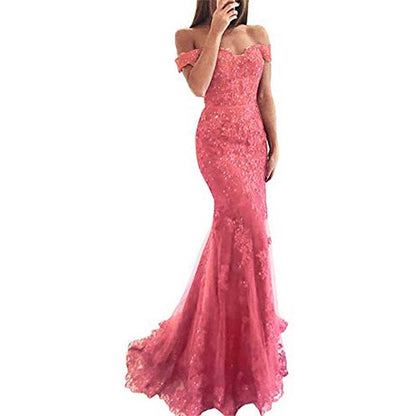 Women Mermaid Lace Bridesmaid Dress Long Evening Dress Wedding Prom Gowns