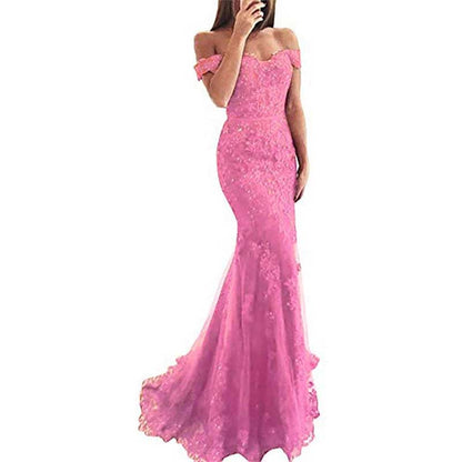 Women Mermaid Lace Bridesmaid Dress Long Evening Dress Wedding Prom Gowns