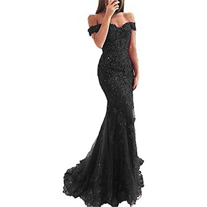 Women Mermaid Lace Bridesmaid Dress Long Evening Dress Wedding Prom Gowns