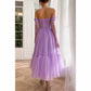 Teens Sparkly Starry Tulle Prom Dresses Off Shoulder Homecoming Dresses Formal Dress