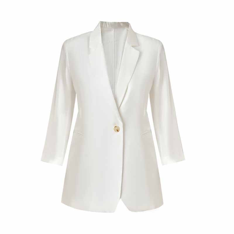 Women Single-Breasted Blazer Solid Color Fashion Blazer Jacket