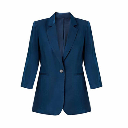 Women Single-Breasted Blazer Solid Color Fashion Blazer Jacket