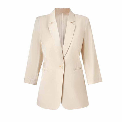 Women Single-Breasted Blazer Solid Color Fashion Blazer Jacket