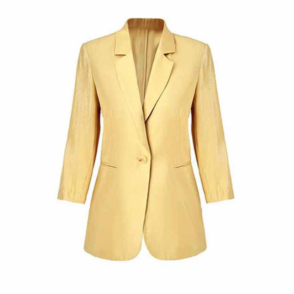 Women Single-Breasted Blazer Solid Color Fashion Blazer Jacket