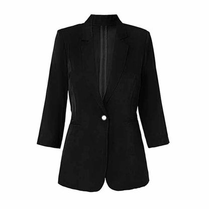 Women Single-Breasted Blazer Solid Color Fashion Blazer Jacket