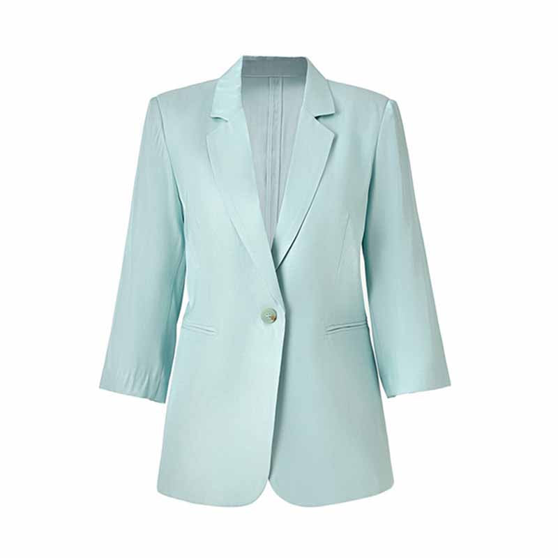 Women Single-Breasted Blazer Solid Color Fashion Blazer Jacket