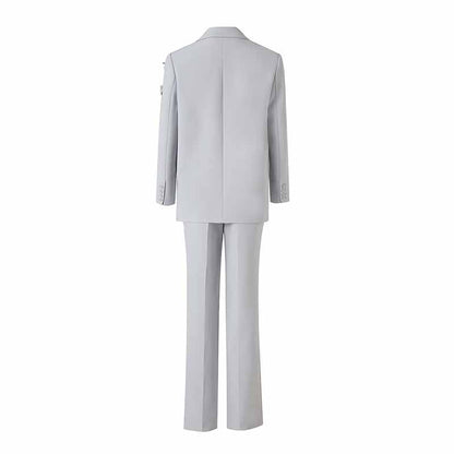 One Button Beaded Pantsuit – Women's Business Suit for Office & Evening