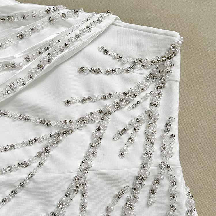 Sexy One Shoulder Bodycon Dress with Beads – Formal Evening Wear