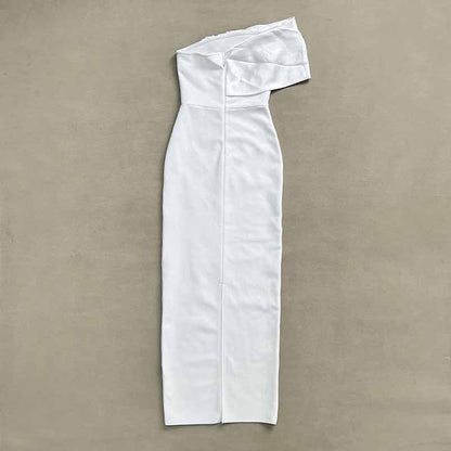 Sexy One Shoulder Bodycon Dress with Beads – Formal Evening Wear