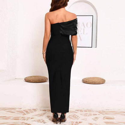 Sexy One Shoulder Bodycon Dress with Beads – Formal Evening Wear