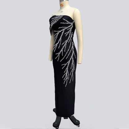 Sexy One Shoulder Bodycon Dress with Beads – Formal Evening Wear