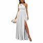 One Shoulder Chiffon Bridesmaid Dresses Long Sleeveless Formal Dress