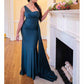 One Shoulder Satin Bridesmaid Dresses Long Mermaid Prom Dresses Ruched Formal Evening Gowns