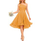 One Shoulder Junior Bridesmaid Dresses for Women Chiffon Wedding Guest Dress