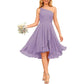 One Shoulder Junior Bridesmaid Dresses for Women Chiffon Wedding Guest Dress