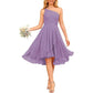 One Shoulder Junior Bridesmaid Dresses for Women Chiffon Wedding Guest Dress