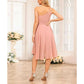 One Shoulder Junior Bridesmaid Dresses for Women Chiffon Wedding Guest Dress