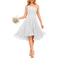 One Shoulder Junior Bridesmaid Dresses for Women Chiffon Wedding Guest Dress