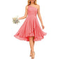 One Shoulder Junior Bridesmaid Dresses for Women Chiffon Wedding Guest Dress