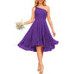 One Shoulder Junior Bridesmaid Dresses for Women Chiffon Wedding Guest Dress