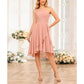 One Shoulder Junior Bridesmaid Dresses for Women Chiffon Wedding Guest Dress