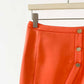 Women's Golden Lion Buttons Orange Skirts Blazer Suit Jacket + High Waist Skirts Belt Suit