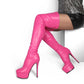 Women's Overknee Matte Boots Dance Platform Stiletto Stretch Thigh High Boots