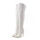 Women's Over The Knee Thigh High Boots Pointed Toe Zipper Heels Sexy Long Boots